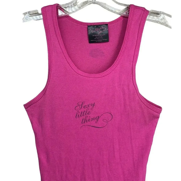 Victoria's Secret Hot Pink One Size Fits All "Sexy Little Thing" Scoop Neck Tank - Picture 3 of 6